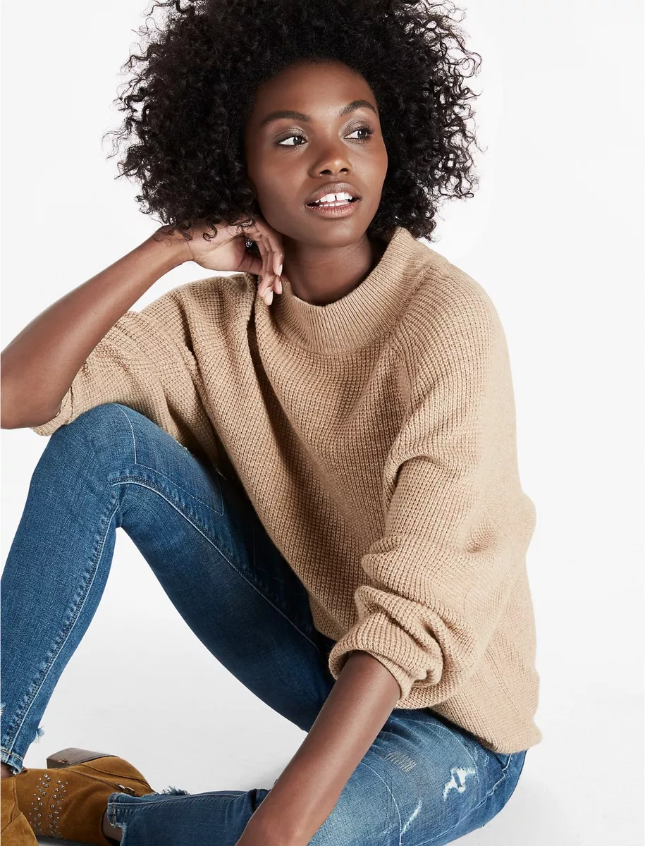 LUCKY BRAND MOCK NECK DOLMAN SLEEVE PULLOVER SWEATER NWT SIZE XS