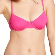 ANDIE SWIM The Bermuda Scoop Bikini Top Womens Small Fuchsia Hot Pink Wired NWT