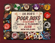 DR. BOB'S POOR BOYS FISHING CLUB Classic New Orleans Louisiana  Folk Art DR. BOB