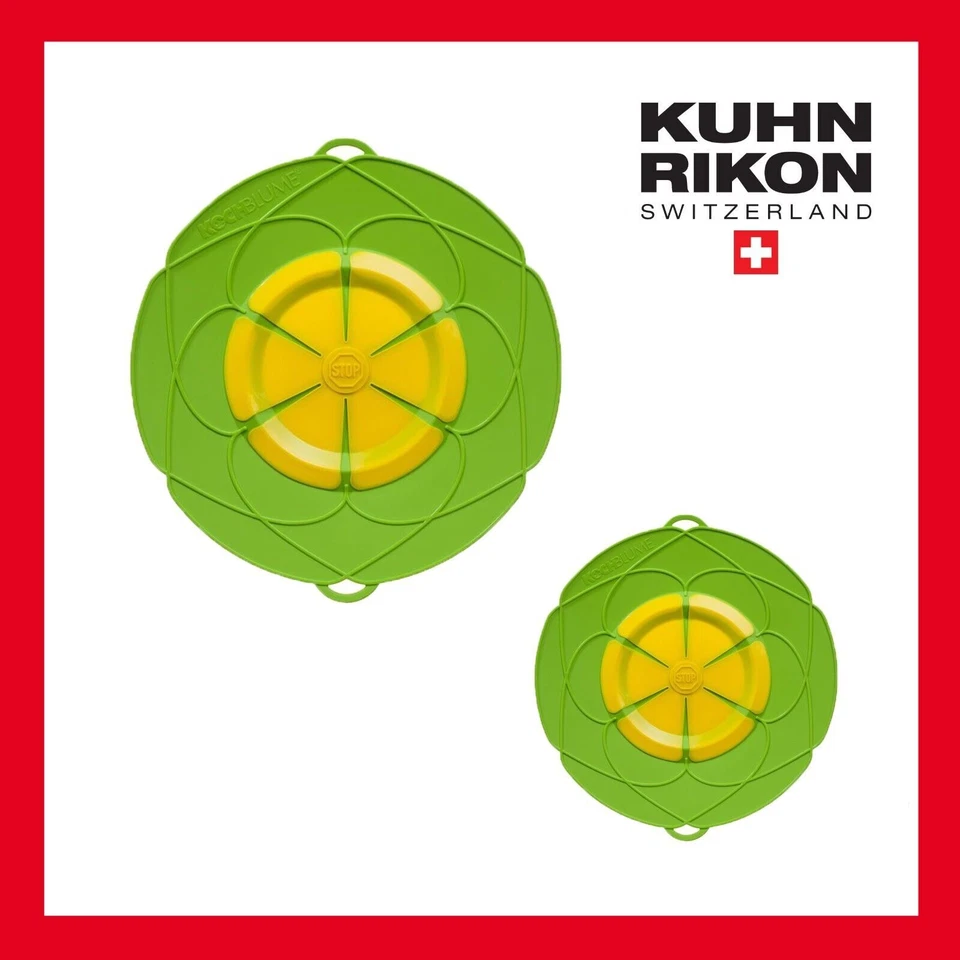 Spill Stopper Silicone Lids Kochblume 2 Pack BPA Free Blue Red Green Kuhn Rikon