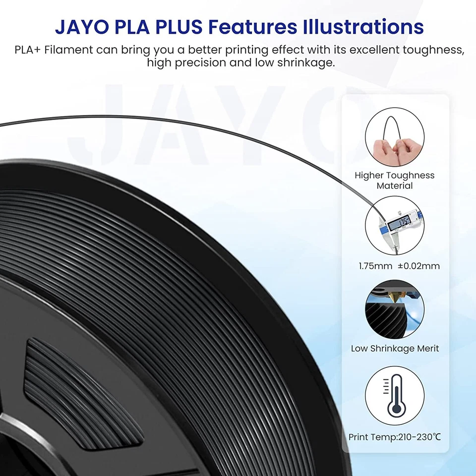 Order 5 Pay 3✔ JAYO PLA Classic PETG PLA+ SILK 1.1KG 3D Printer Filament 1.75MM - image 3 of 4