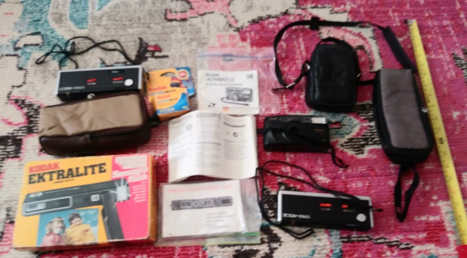 Lot vintage cameras cases accessories PARTS REPAIR PIECES Kodak Extralite mixed