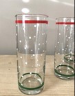 (6) Vintage Libbey Polka Dot Red Green Stripe Tumbler Cooler Glasses — photo 3