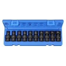 Grey Pneumatic 1210UM 10pc 3/8dr 6pt Metric Swivel Impact Universal Socket Set