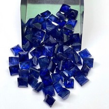 6 Pcs Natural Blue Sapphire 6x6mm Square Cut Rich Blue Loose Gemstones Lot