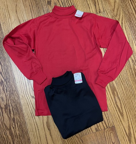 TWO NOS Vtg Boys Buster Brown Long Sleeve Cotton Turtleneck Shirts Sz 14