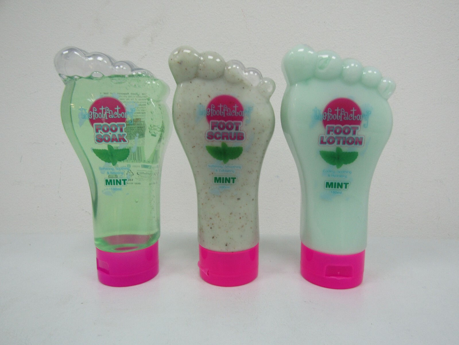 The Foot Factory Foot Soak 180ml, Scrub 180ml, Lotion 180ml