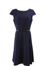 Chaps by Ralph Lauren Navy Blue Belted Sheath Dress Cap Sleeves NO belt Sz 2