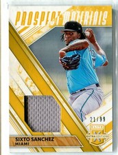 2019 Elite Extra Edition Sixto Sanchez Prospect JERSEY RELIC RC /99 MARLINS