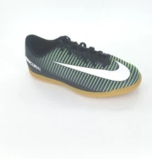 4006 Nike Kids Jr Mercurial Vortex III IC Black/White-Electric Green Size 6Y
