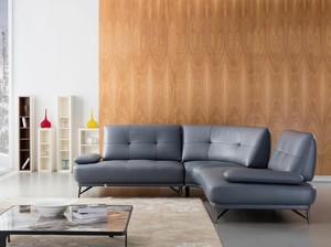 3pc Modern Blue Gray Italian Top Grain Leather Sofa X 2 Corner Sectional Set Ebay