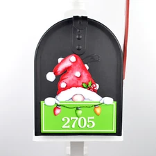 Mailbox Magnet Partial Cover Christmas Santa Gnome  Address or Merry & Bright