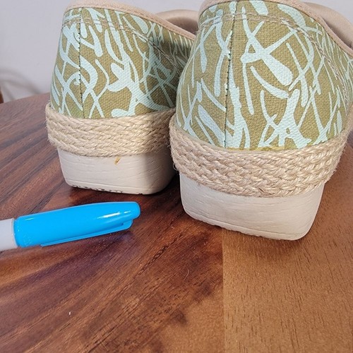 Dansko Victoria Canvas Green Espadrilles Clogs Comfy Work Shoes Size 38 Fabric - Picture 11 of 16