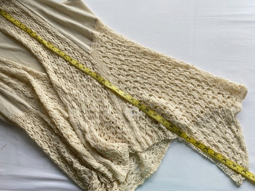 Crossroads Cardigan Womens XL Beige Crochet Asymmetrical Hem Sleeveless Open - Picture 12 of 13
