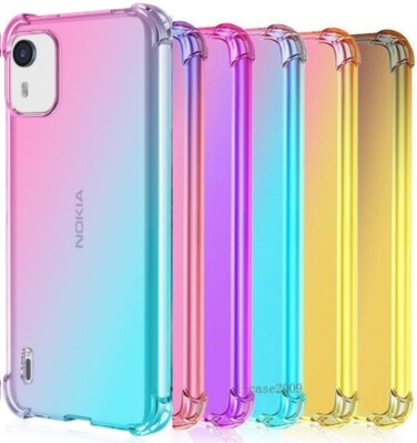 For Nokia C12 Case, Slim Clear Silicone Shockproof Gel Gradient