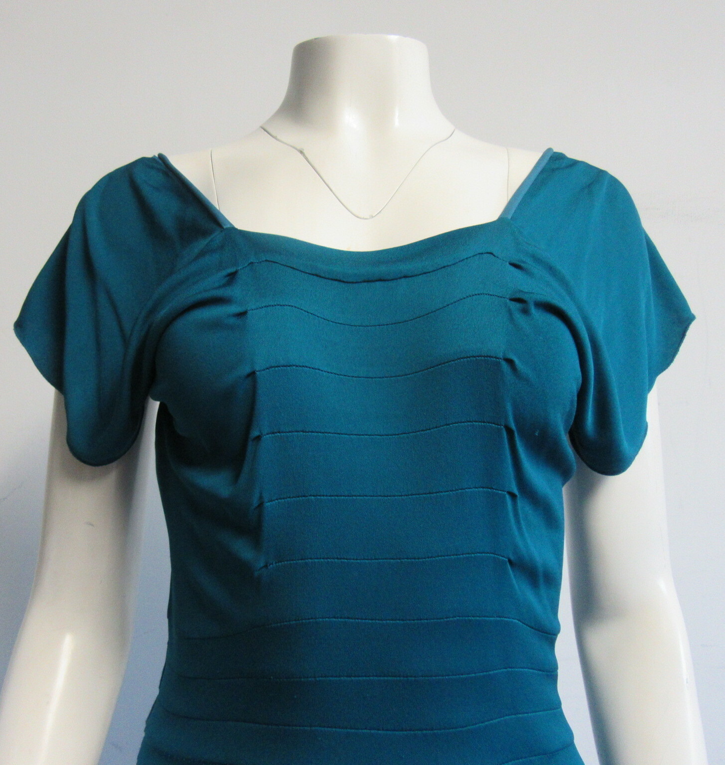 Abito abito lungo YVES SAINT LAURENT 2008 blu turchese con pannelli taglia 38 S