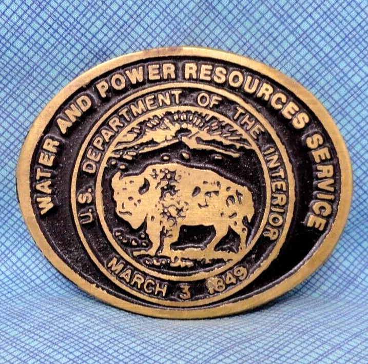 Departamento del Interior de EE. UU. Hebilla de Cinturón Servicio de Agua y Energía De Colección Años 70 80 .NOX791 Foto 2 de 4