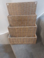 Porta lettere vintage IKEA vimini rattan cancelleria casa ufficio boho retrò