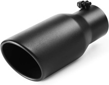 Exhaust Tip 3.5 Inch Inlet, 3.5" Inlet 5" Outlet 12" Long Black Coated Finish Mu