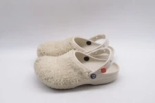 Crocs Classic Fuzz Mania Clog Slip On Shoes Off White Cream Women's 6 Men 4