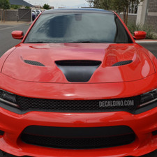Fits 2015 Dodge Charger Hood Scoop Decal Intake - Stripe Black Hellcat Srt 19