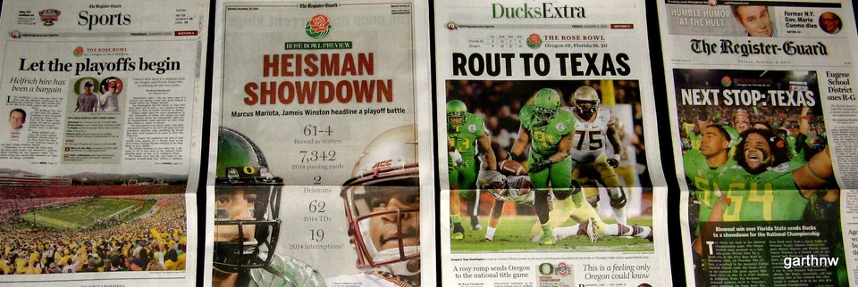ROSE BOWL 2015 OREGON - ESTADO DE FLORIDA 3 PAPELES MARCUS MARIOTA vs JAMEIS WINSTON Foto 2 de 4