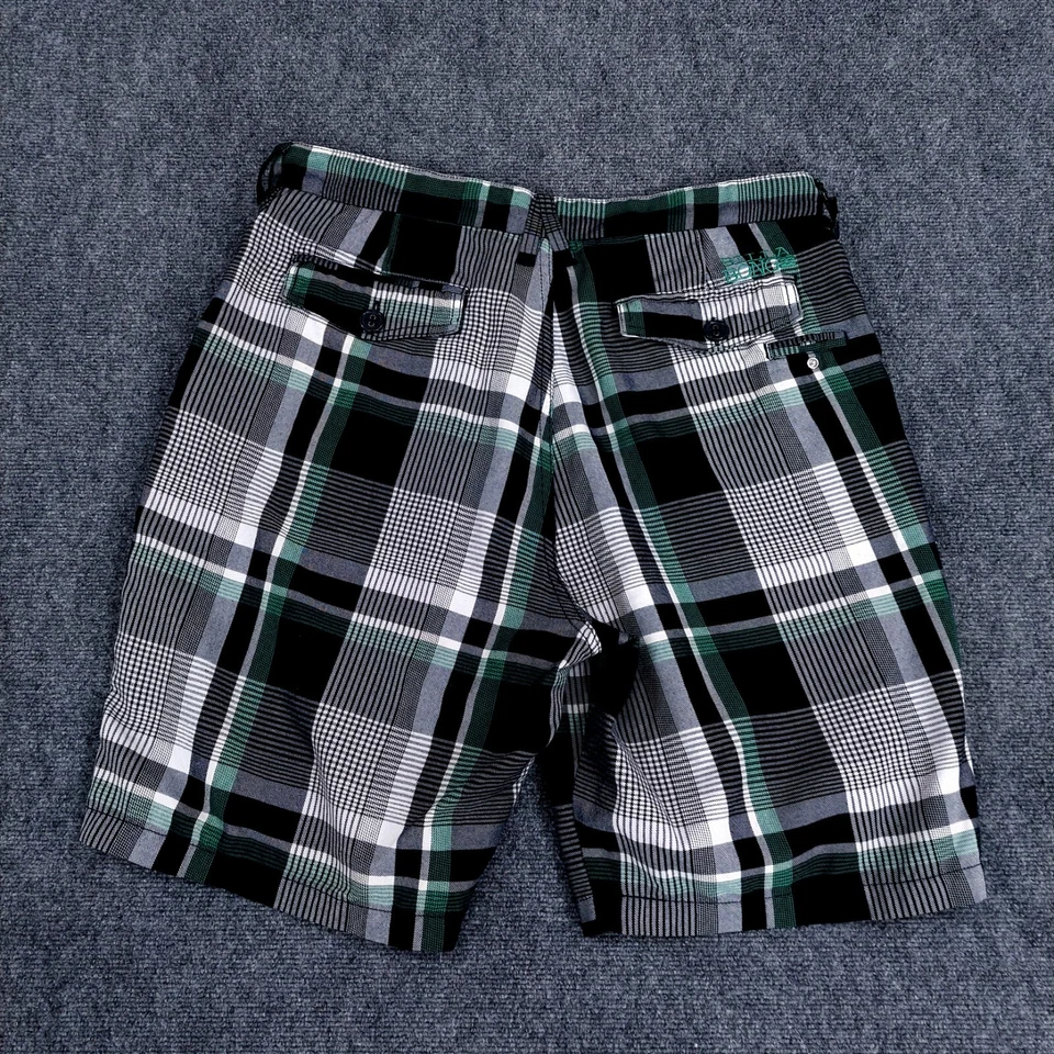 Pantalones Cortos Billabong Para Hombre Talla 36 Cuadros Verde Blanco Skate Surf Bordados Foto 2 de 4