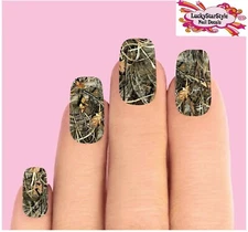 Waterslide Full Nail Decals Set of 10 -Duck Blind Camo Max 4 Camouflage 