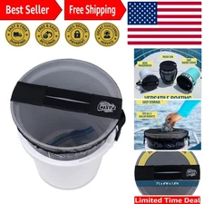 Effortless Installation：5 Gallon Black Mesh Lid for Fishing & Boating Essentials