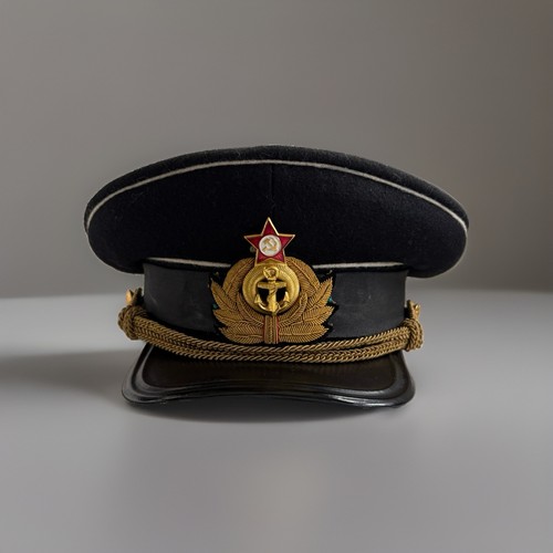 WW2 Soviet USSR CCCP Russian Navy Captains Officers Service Visor Hat Cap Sz: 58