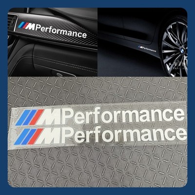 For BMW1 3 5 series 2 X 20cm M Performance vinyl decal sticker Side Skirt White