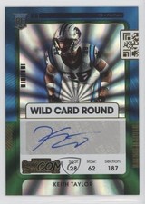 2021 Panini Contenders Rookie Ticket Wild Card Round Keith Taylor #273 Auto 10up. rookie card picture