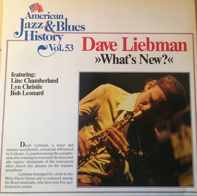 Dave Liebman* - What's New? LP Album Vinyl Jazz Modal,Free Improvisation 287