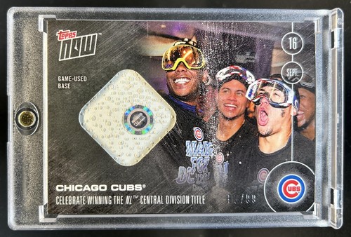 2016 Topps Now Chicago Cubs Winning NL Central Game Used Base Patch #/99 Cubs