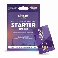 Ultra Mobile SIM (Micro/Regular) for All Unlocked GSM Devices