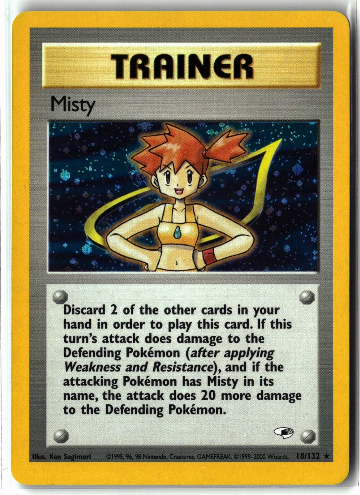 Misty ⭐️ 18/132 Holo Rare Gym Heroes 2000 Pokemon NM/LP