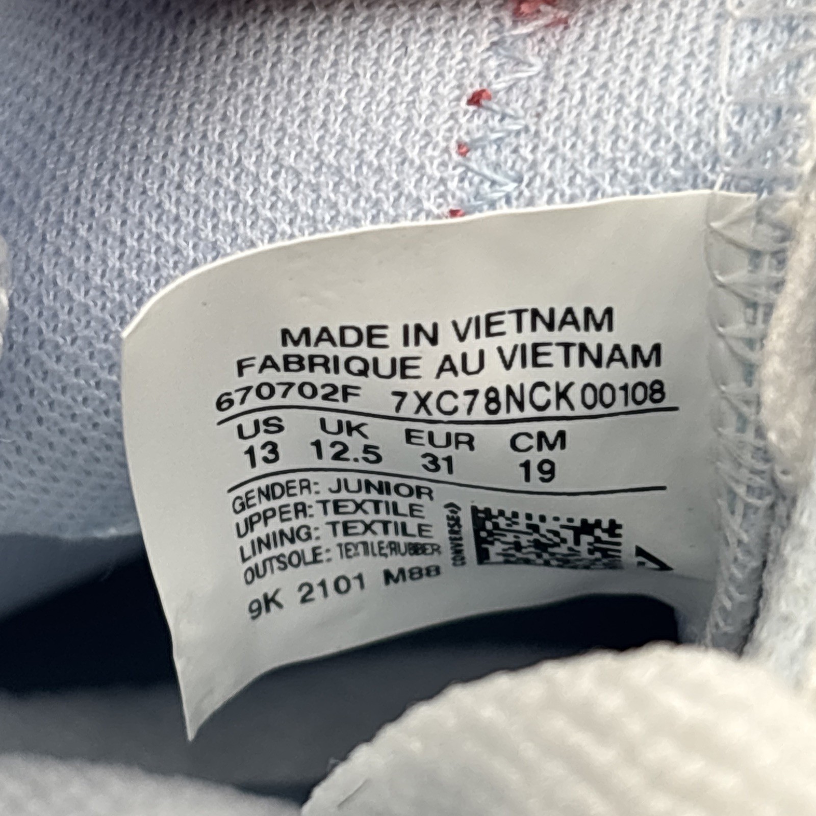 Converse All*Star Girl's Junior Sneakers Sun Graphic White Size US 13 thumbnail 14