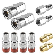 10Pcs 1/4 inch Air Line Hose Compressor Fitting Connector Coupler Tools Kit Set