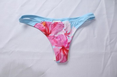 Kaiami Swim Women's Paradise G-String Bikini Bottom CN6 Blue/Pink Size 10 (US 6)