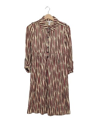 DIANE VON FURSTENBERG Langarmkleid Damen Kleid Gr. DE 38 creme-rot Casual-Look