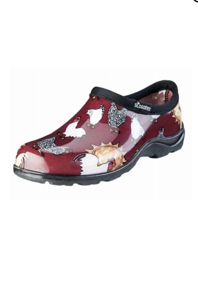 SLOGGERS 5116CBR07 SIZE 7 WOMENS GARDEN SHOE RED BARN CHICKEN WATERPROOF 4272993