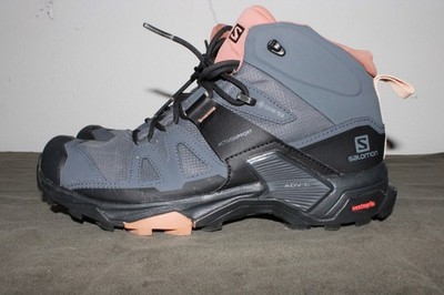 Salomon X Ultra 4 Mid GTX Shoes Women 8.5 Gray Waterproof Hiking Boots Gore-Tex