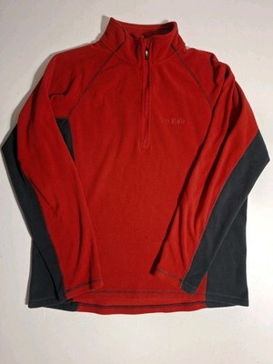 Rab Orbit Pull On Herren XL 1/4 Zip Fleece Polartec Wandern Outdoor rot grau