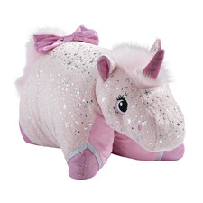 Pillow Pets Originals Sparkly Pink Unicorn Stuffed Animal Plush Toy 01241001B