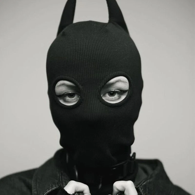 Tocado de murciélago negro estilo punk disfraz de Halloween disfraz elegante máscara divertida Foto 4 de 4