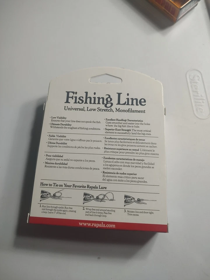 Línea de Pesca Rapala Línea Resistente 6 lb Prueba 360 Yardas Universal Bajo Estiramiento Mono Foto 3 de 4