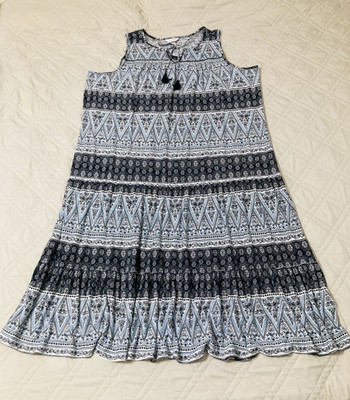 CJ Banks NWT 24/26W 3X Blue Knee Length (Total Length 51 Inches) One-Piece Dress