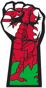 Solidarity Fist Flag Wales Welsh Self Adhesive Vinyl Sticker