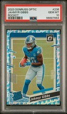 2023 PANINI DONRUSS OPTIC ROCKET #236 JAHMYR GIBBS ROOKIE RC PSA 10