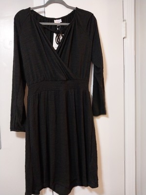 lularoe casual dress LULAROE Georgia Gray Tiered Dress Size L Women Long Sleeve Casual E25